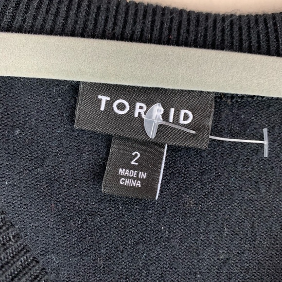 Torrid Black Lattice Front Knit Sweater size 2X - Picture 7 of 11